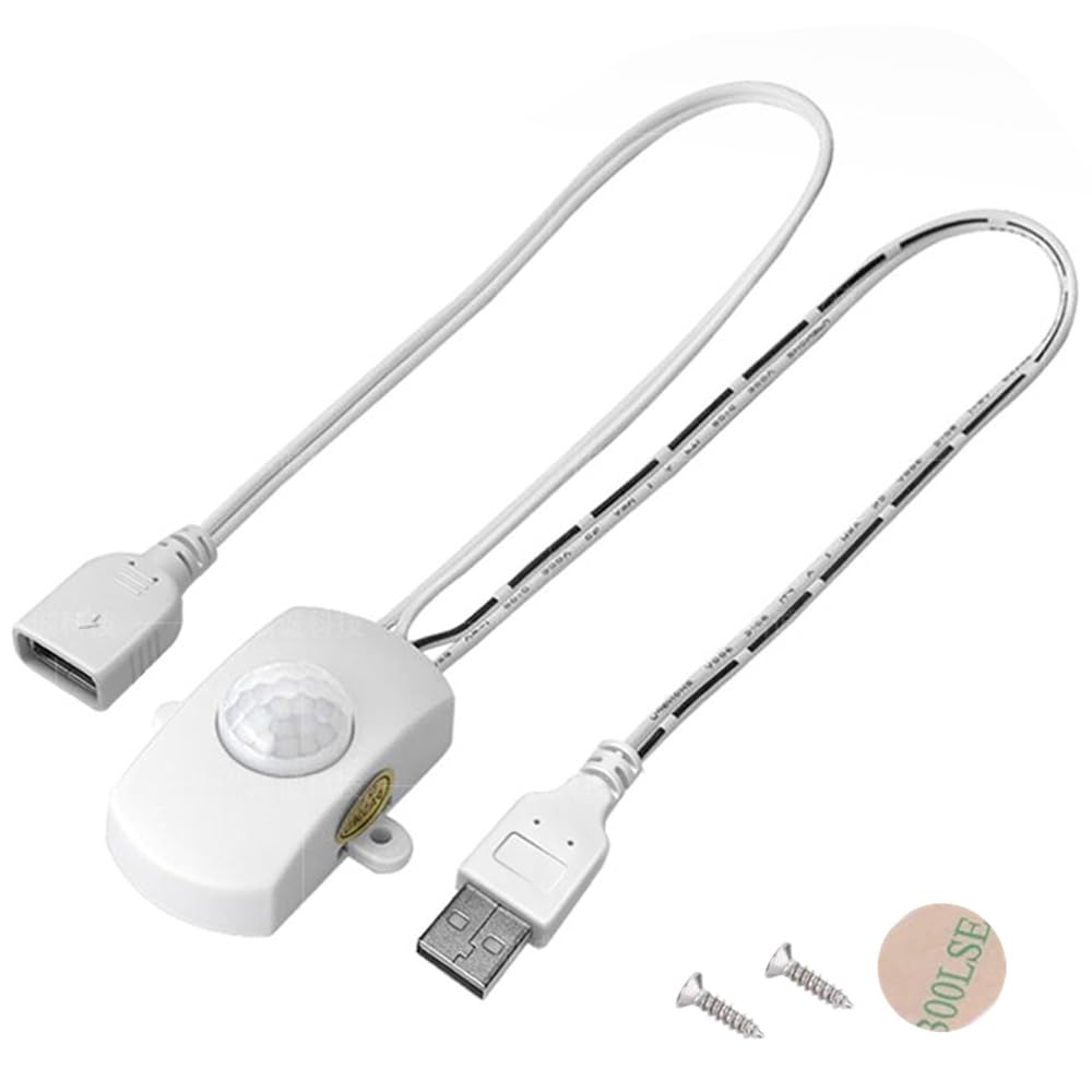 人感センサースイッチ USB式 ラウンド ケーブル付き 5V 24V 赤外線 モーションセン...