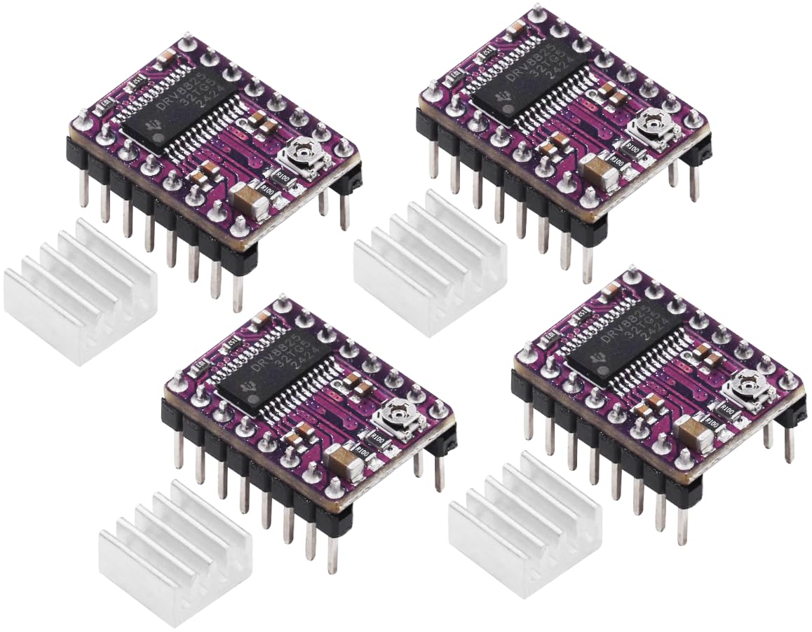 Rakuten - ステッピングモータドライバ モジュール 4個セット ヒートシンク付き 3Dプリンタパーツ 交換部品 制御ユニット 駆動回路