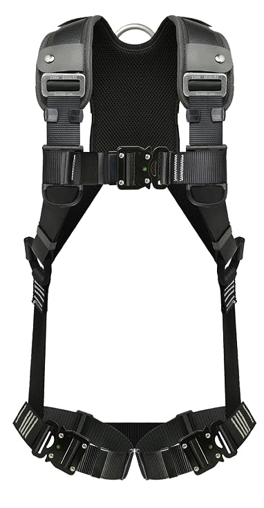 フルハーネス 安全帯 墜落制止用器具 新規格 ワンタッチバックル 高強度ポリエステル ステンレス鋼 適合身長155cm〜175cm ブラック