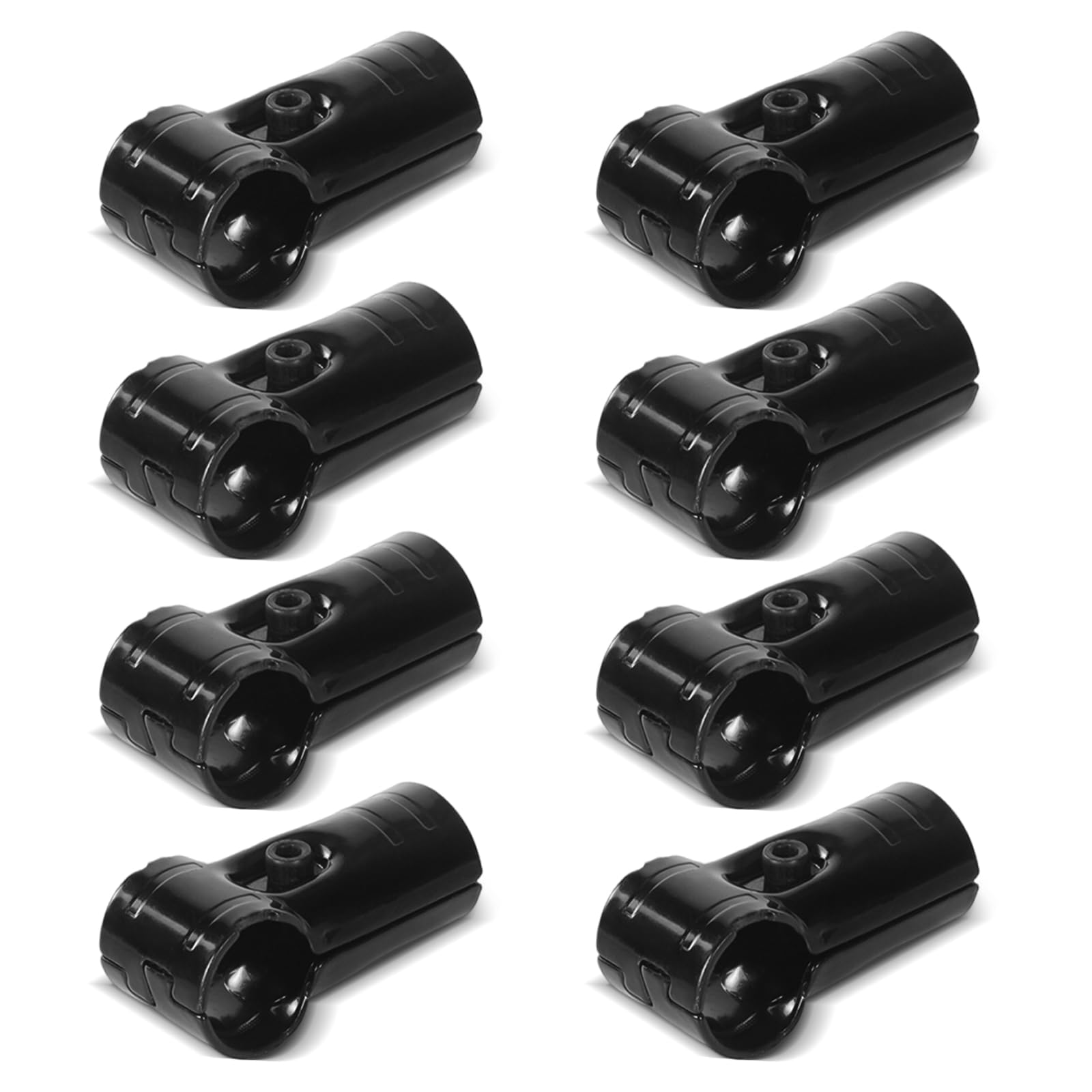 メタルジョイント 28mm T字型 パイプ接続金具 組み立て 部品 ボルトナット付き 冷間圧延鋼板 8個セット