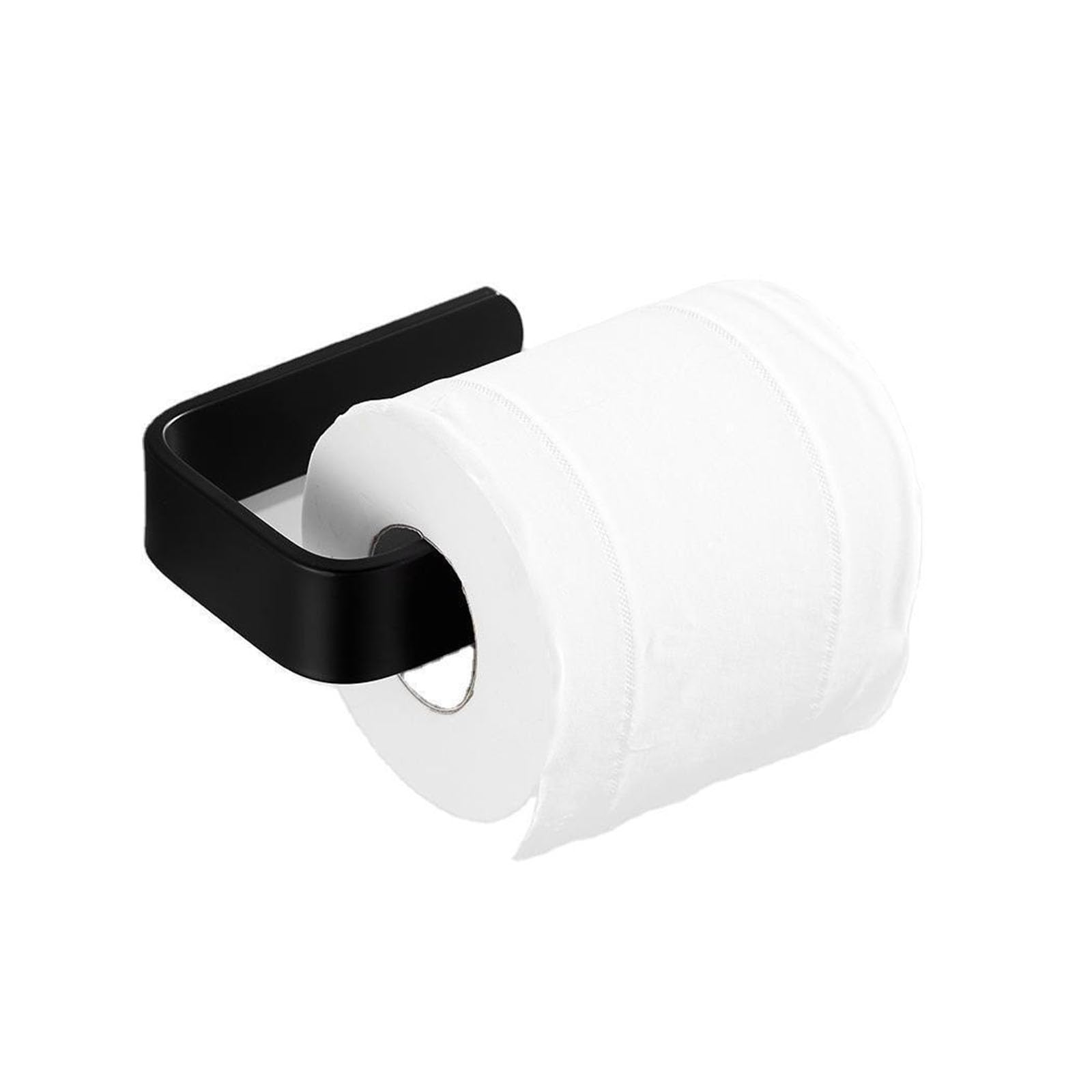 樂天商城 - トイレットペーパーホルダー 紙巻器 ブラック 壁掛け式 穴あけ不要 賃貸対応 トイレ収納 雑貨 シンプル プラスチック製