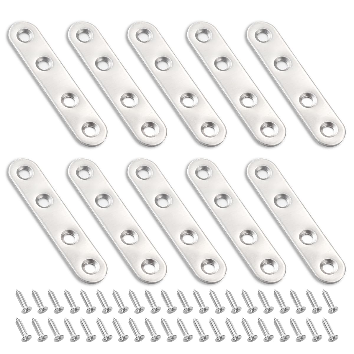 ジョイント金具 16個入り ステンレス製 76x16mm 4穴 フラットプレート 家具固定 連...