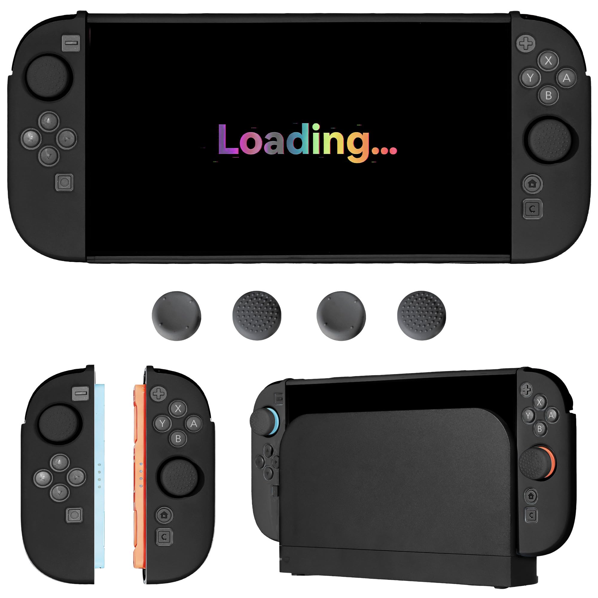 ゲーム機カバー 分体式 ドック対応 スタンド対応 滑り止め 保護ケース ゲーム機用アクセサリー 互換性 快適 グリップ感 カラーバリエーション キャリングケース付属 ギフトボックスパッケ