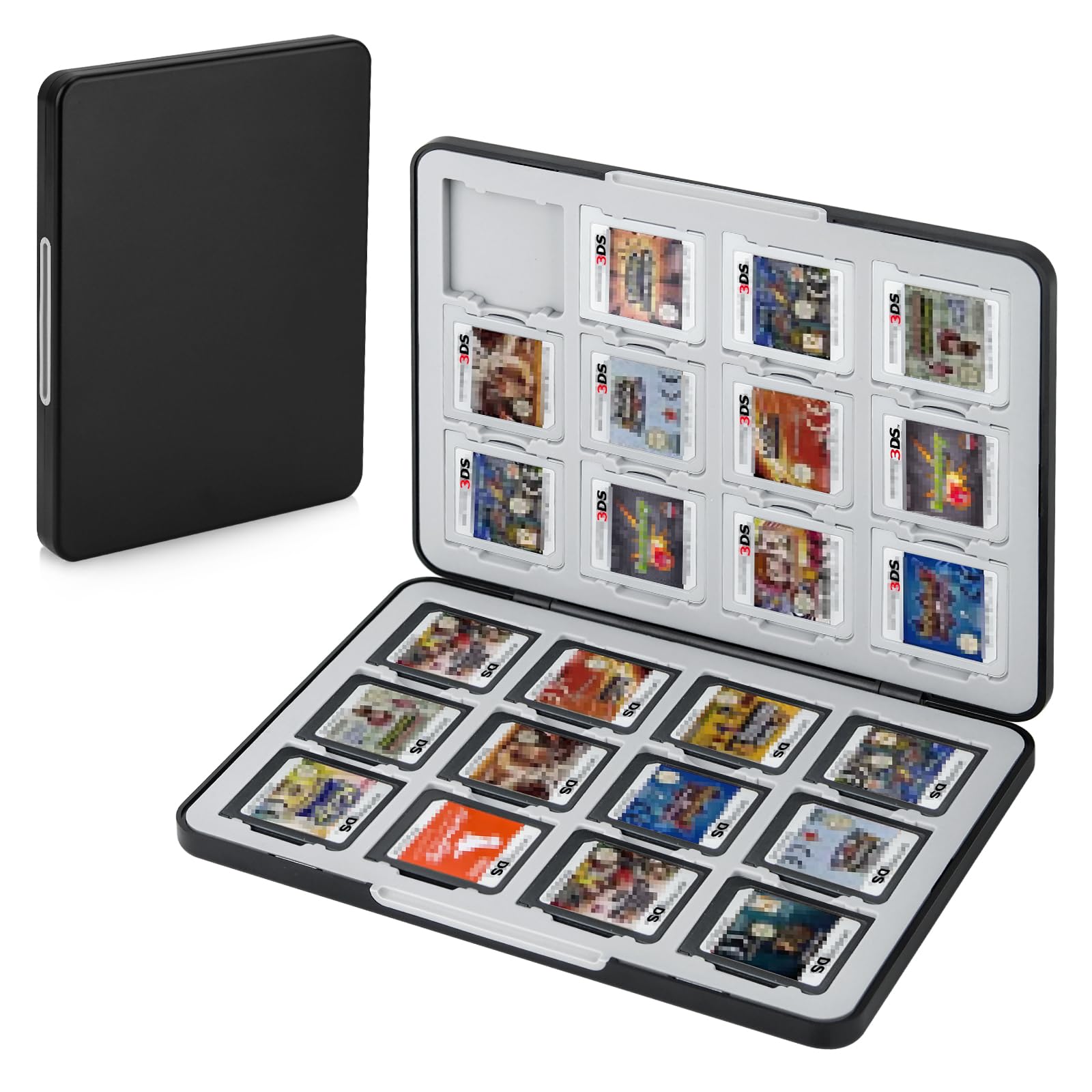 ゲームカードケース 24枚収納 3DS DS用 ソフトケース 保護ケース 収納ケース 持ち運び 防塵 ゲームソフトケース ゲー…