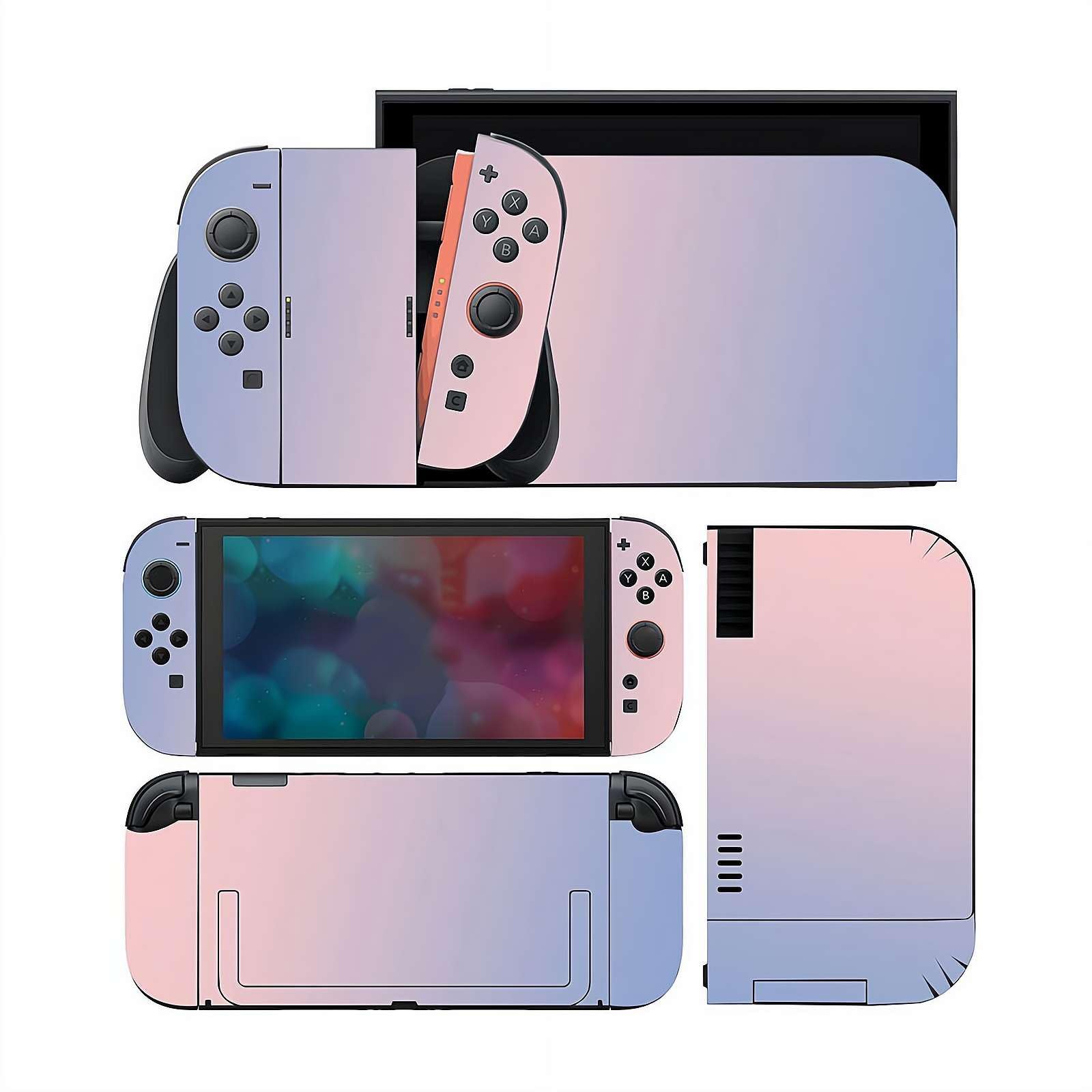 ゲーム機本体用 保護ステッカー フルセット スキンシール 保護フィルム 傷防止 カラフルデザイン