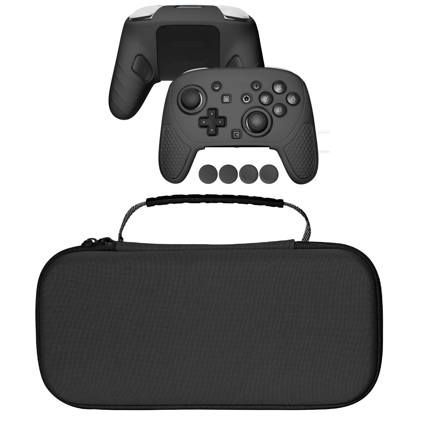 コントローラーカバー シリコン 保護ケース 滑り止め サムスティックキャップ付属 ゲーム機用アクセサリー