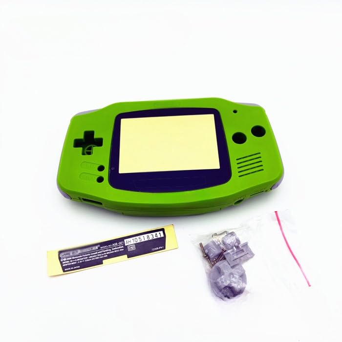 ゲームボーイアドバンス用交換カバーセット DIY シェル 着せ替えケース 修理部品キット 鏡面 ボタン バッテリーカバー ステッカー付