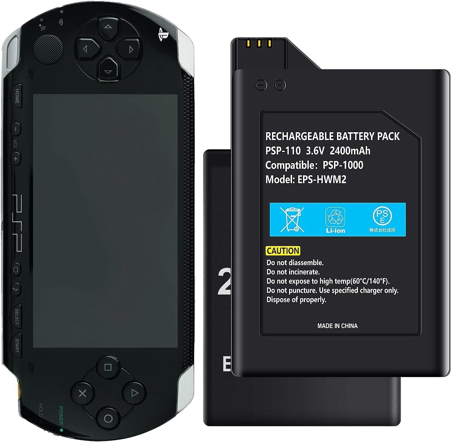 バッテリーパック PSP1000用 交換用 互換品 充電池 電池パック