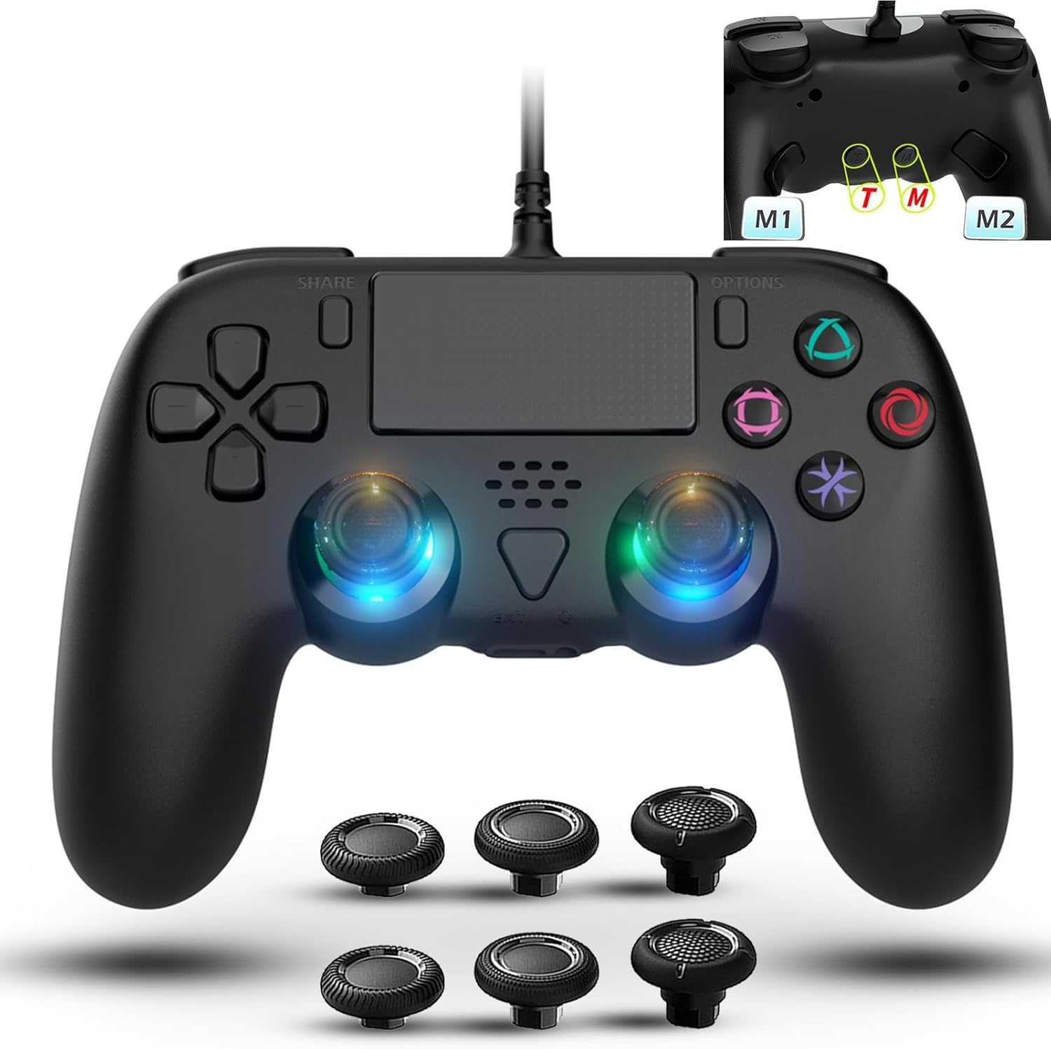 Rakuten - ゲームコントローラー 有線 ゲームパッド ゲーム機用周辺機器 振動機能付き ブラック