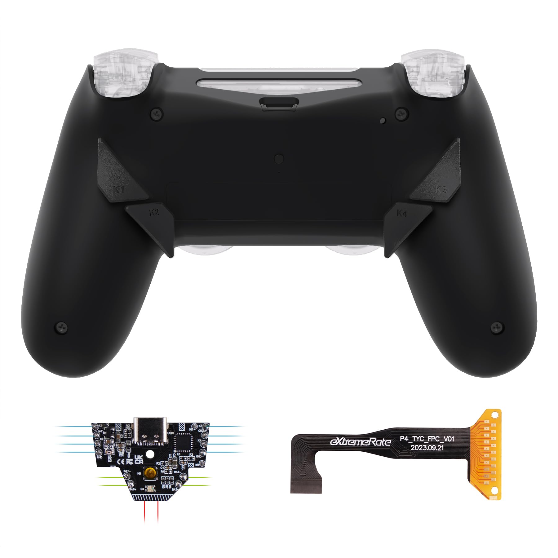 ゲームコントローラー 背面ボタンキット 改造用パーツ 4ボタン カスタマイズ マッピング機能付き プレイステーション…