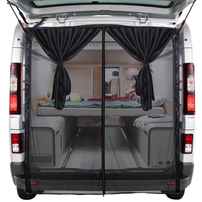ZATOOTO 防虫ネット 車用 リアゲート 網戸 車中泊 二重構造 楽らくマグネット カーテン 遮光 バックドア専用 虫除け 換気 メッシュ 車中泊 通気性よし 目隠し ブラック CT113115