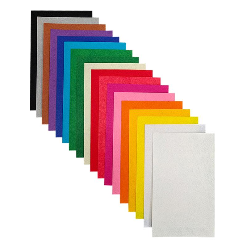 硬質フェルトシート、18枚入りフェルト生地、17,78×28,7cm カラーフェルト 工作用フェルト、裁縫用フェルトスクエア