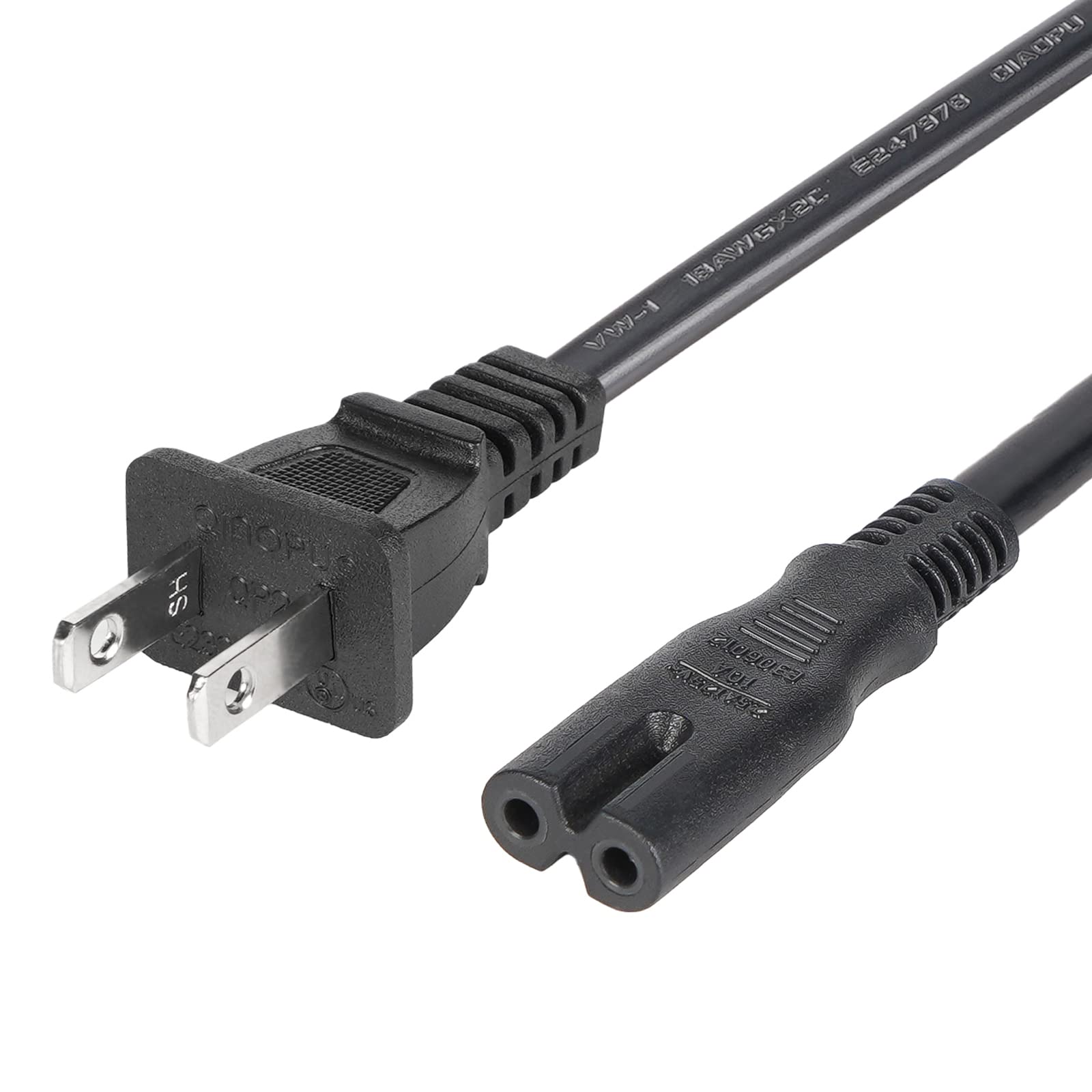 ・コネクタ形状:IEC320 C7 - NEMA 1-15P (2スロット) ・コード長:3フィート ・認証:UL規格認定