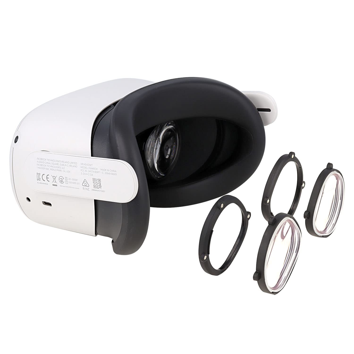 乐天商城 - VR機器用 度付きレンズ アタッチメントセット マグネット式 乱視対応 マルチコート レンズクリーニングクロス付き 視力矯正用レンズ 非球面レンズ 撥水加工 3点止め