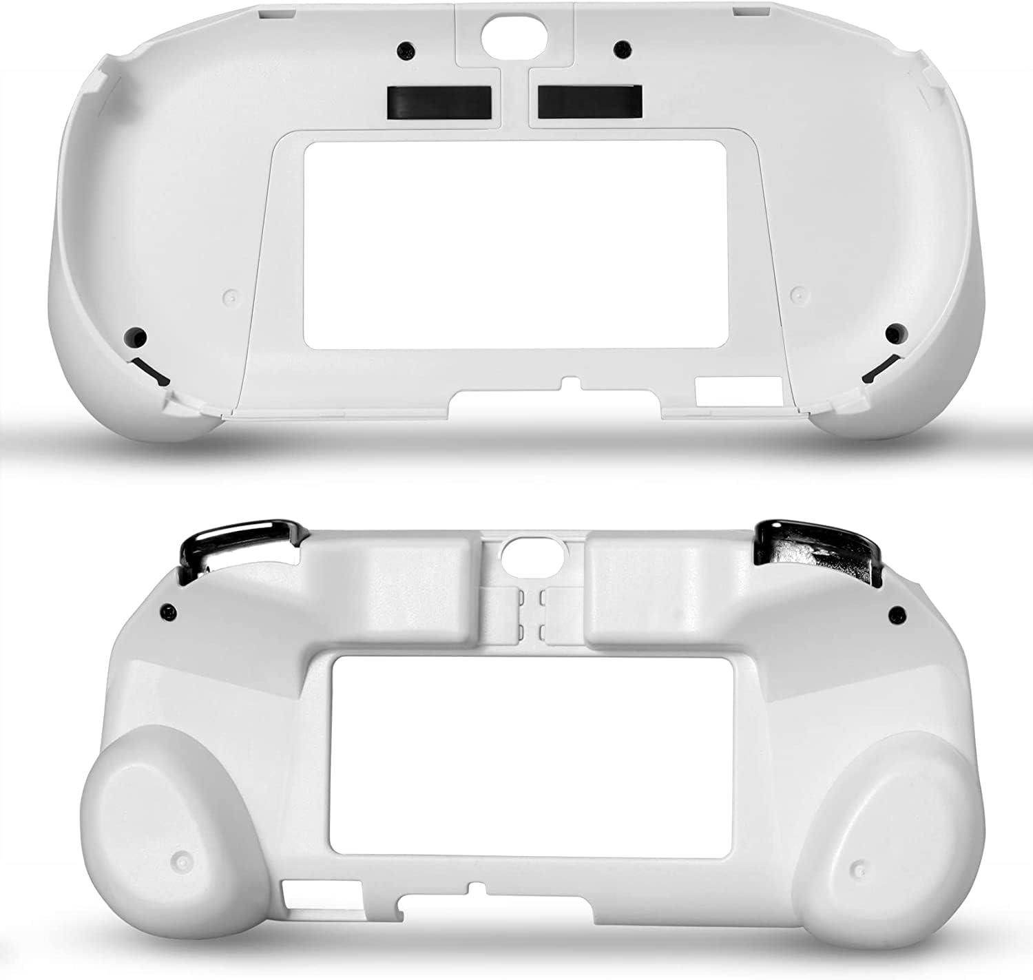 グリップハンドル ゲーム用保護ケース L2 R2トリガーボタン搭載 ホルダー付き ホワイト ゲーム機アクセサリー 周辺機器