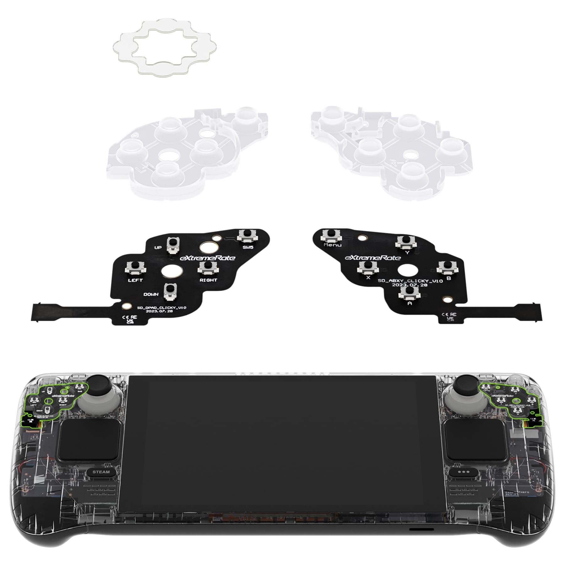携帯ゲーム機用 ボタンキット 交換用パーツ Dpad View ABXY Menuボタン カスタムパーツ 改造キット 操作性向上パーツ メンテナンス用品