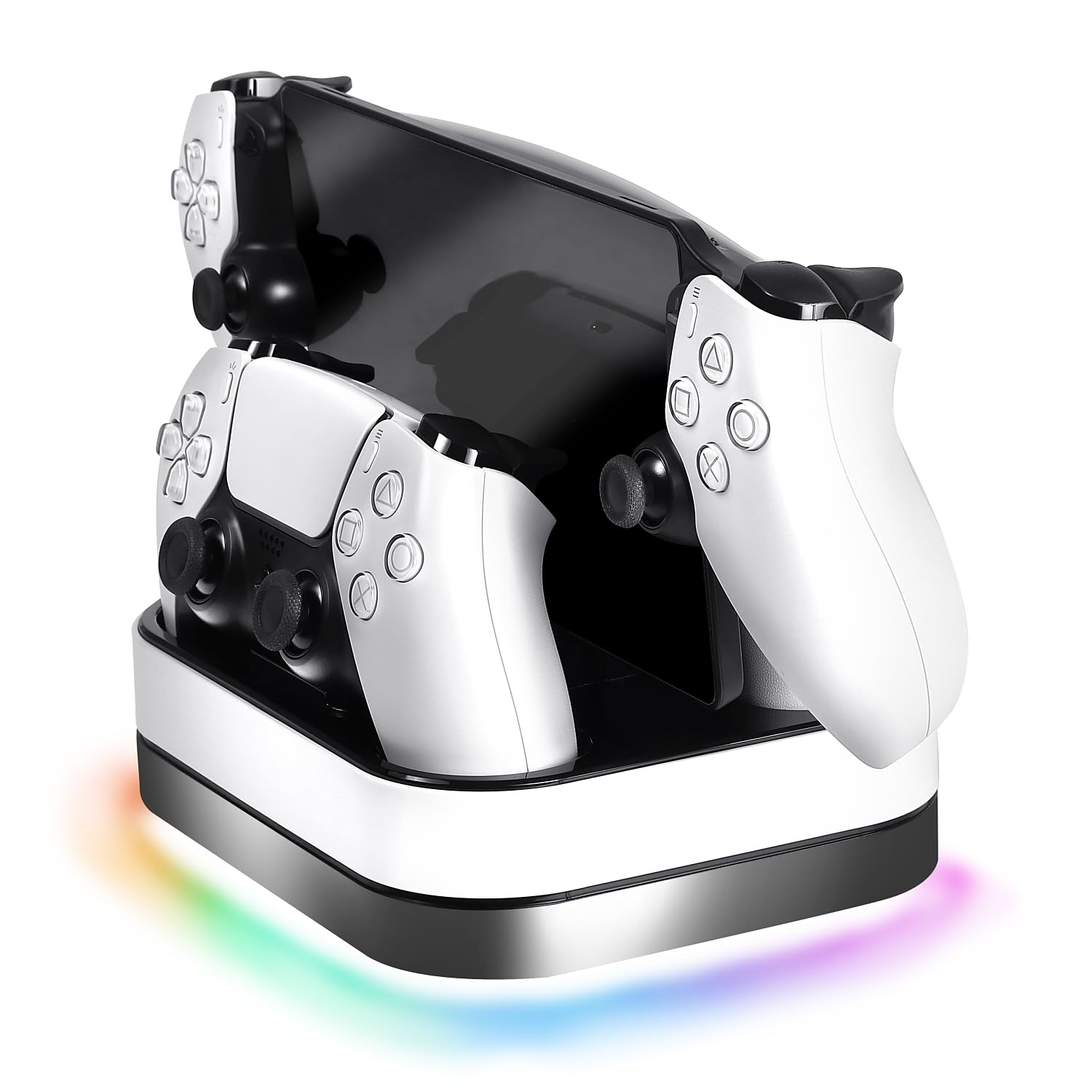 ・対応機種:PlayStation Portal リモートプレーヤー、DualSense ワイヤレスコントローラー、DualSense Edge ワイヤレスコントローラー ・同時充電:2台 ・充電方式:置くだけ充電 ・表示機能:LEDインジケーター(充電状況表示) ・安全機能:過充電・過電圧保護機能
