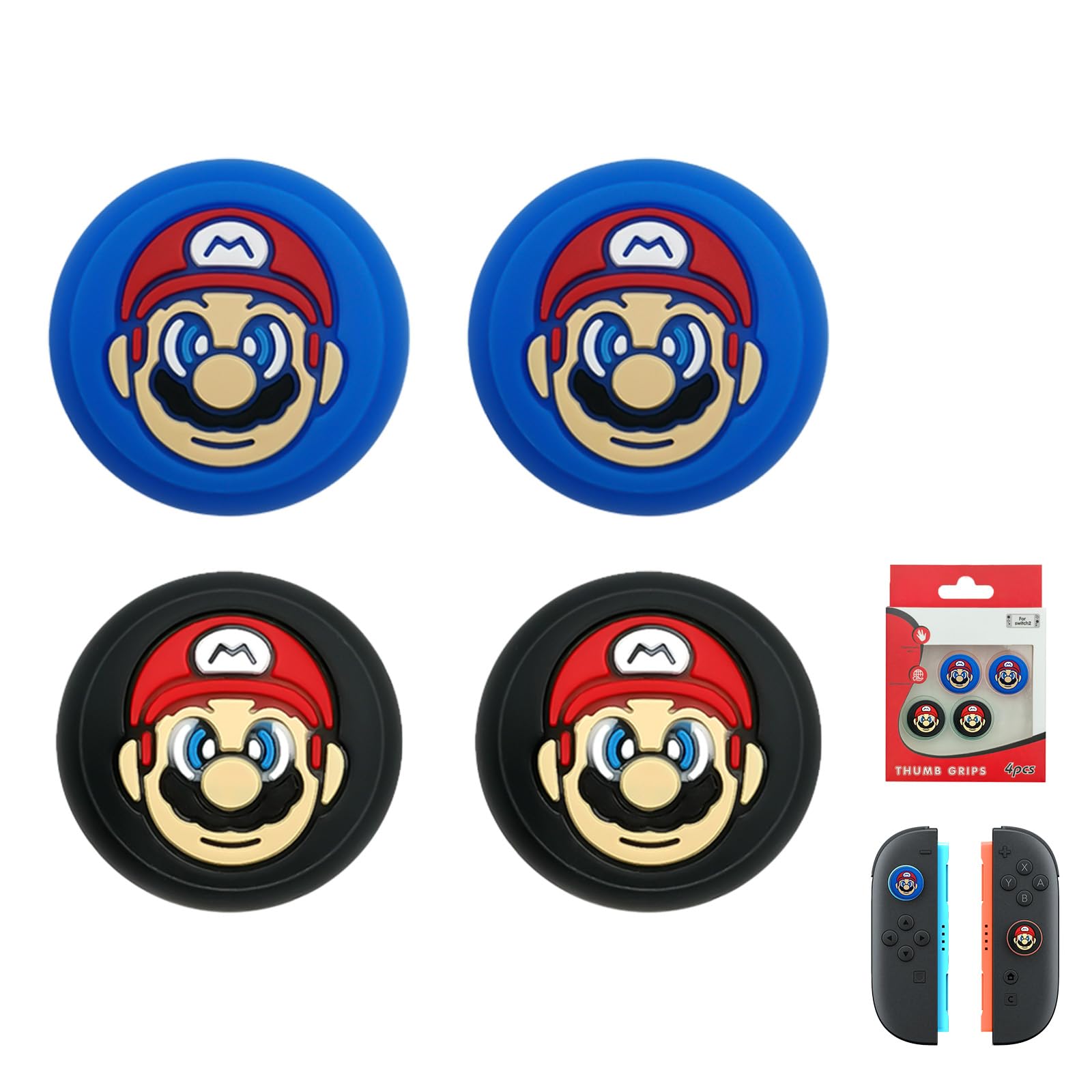 アナログスティックカバー 4個セット 交換用 修理用 パーツ Switch 2 Switch 2 Pro 対応 シリコン素材 保護カバー 滑り止め