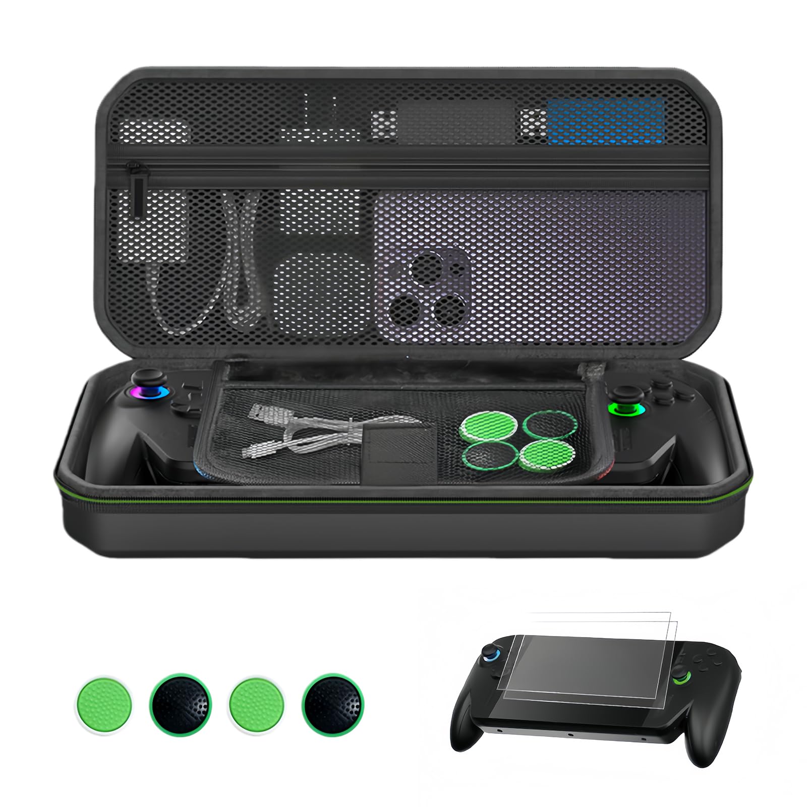 収納ケース 保護フィルム スティックカバー 3点セット ポータブルゲーム機用 ハードケース 耐衝撃 防水 防塵 防汚 持ち運び用 手提げ 収納バッグ