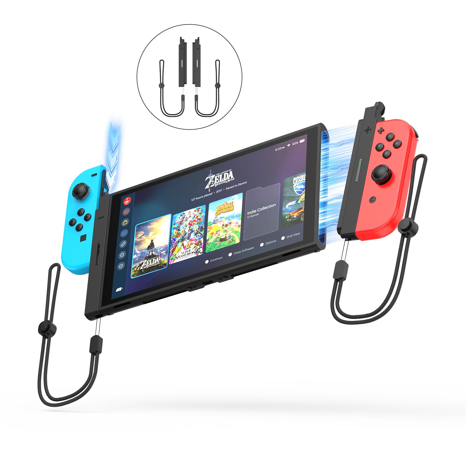 ゲームコントローラー接続アダプター ジョイコン接続ホルダー 磁気吸着変換コネクタ 充電対応 滑り止め加工 握りやすい 装着可能ホルダー