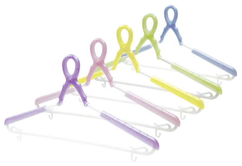 小久保工業所 洗濯ハンガー セット 5色組 パット付スライドキャッチハンガー [スライドキャッチ式/型くずれ防止] (伸縮式/伸びる/衣類用/洗濯/物干し/乾きやすい/風で落ちない) 6991 5枚入