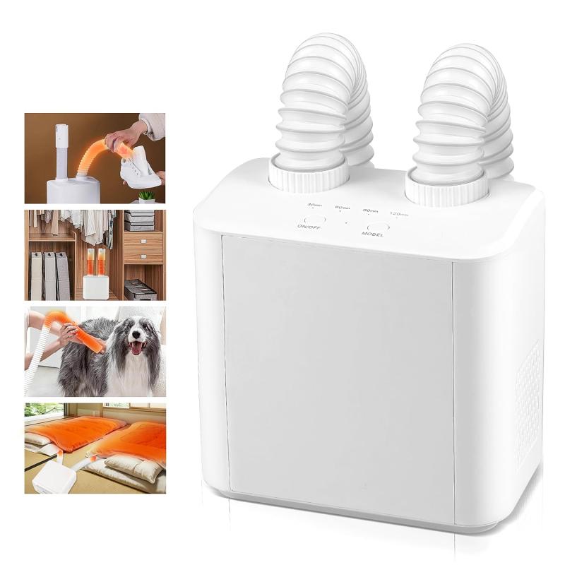 SWIMSNOW 布団乾燥機 衣類乾燥機 靴乾燥機【一台三役】乾燥機 ふとん乾燥機 シューズドライヤー 伸縮式ダブルノズル 4段階タイマー機能搭載 スマート定温 ダニ退治 消臭 パワフルに乾燥 湿気