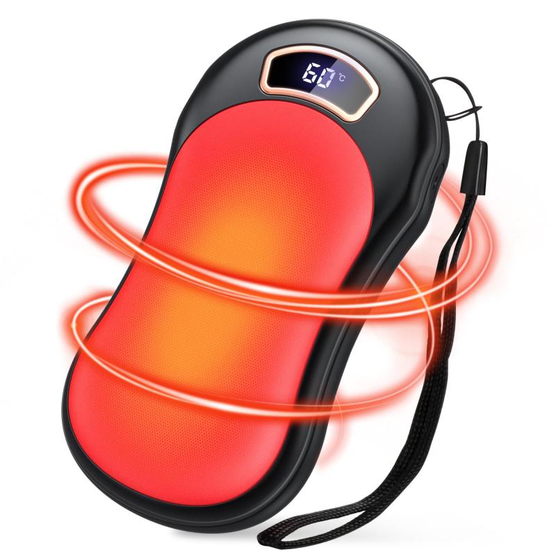 SAMONIC 充電式カイロ 電気カイロ 12000mAh大容量 21階段温度調節 最大18時間連続使用 1秒2面急速発熱 エコカイロ 小型軽量 LEDデジタル表示 USB充電式 携帯カイロ 防寒对策 アウトドア 通勤 通学