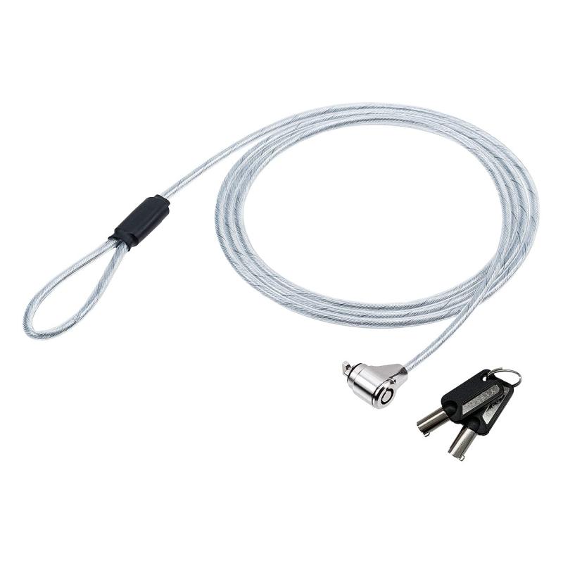 サンワダイレクト セキュリティワイヤー PC 盗難防止 ケンジントン 3×7mm 薄型 ロック ノート パソコン