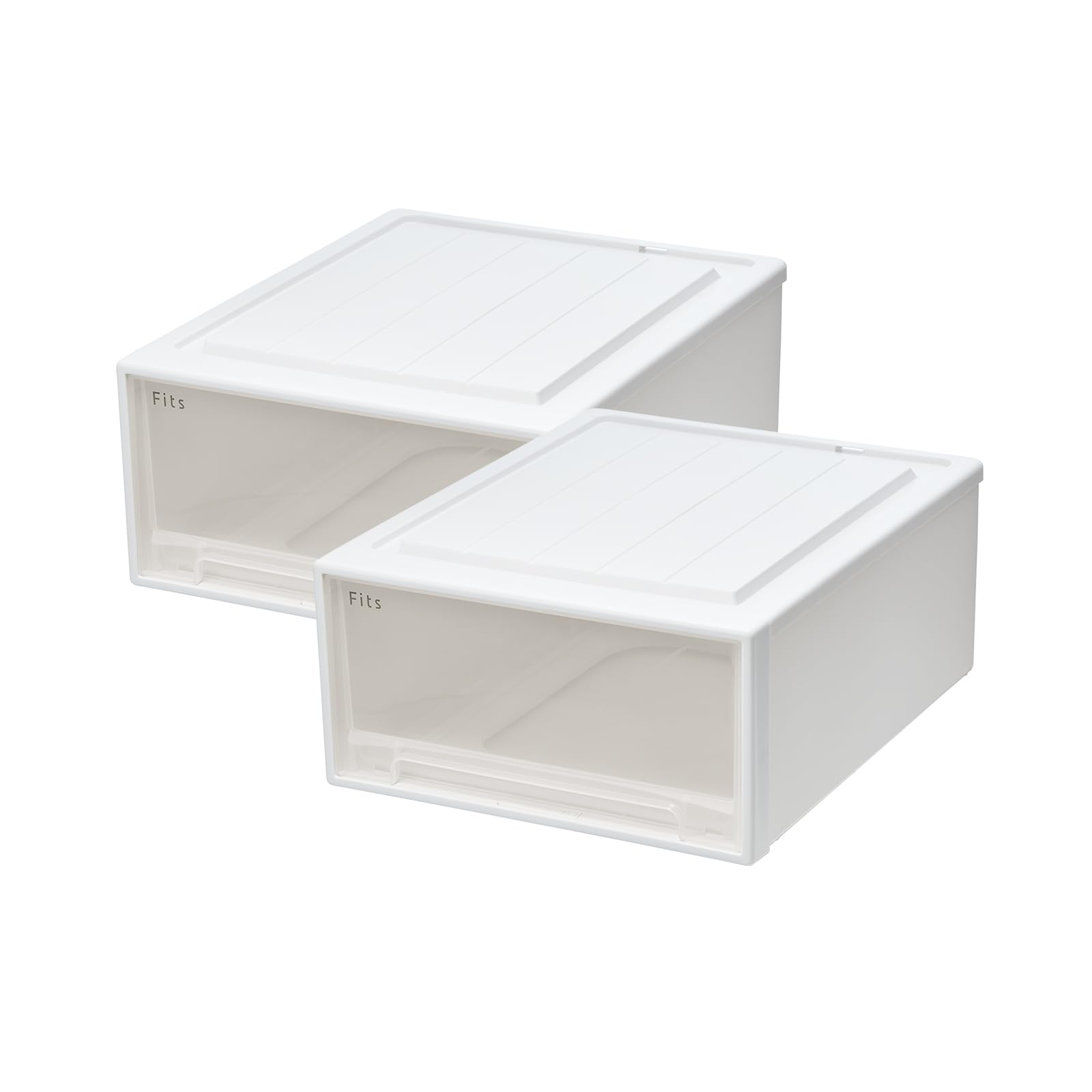 収納ケース 2個セット 幅39 奥行53 高さ23cm プラスチック 引出し クローゼット収納 押入れ収納 衣装ケース 積み重ね可能