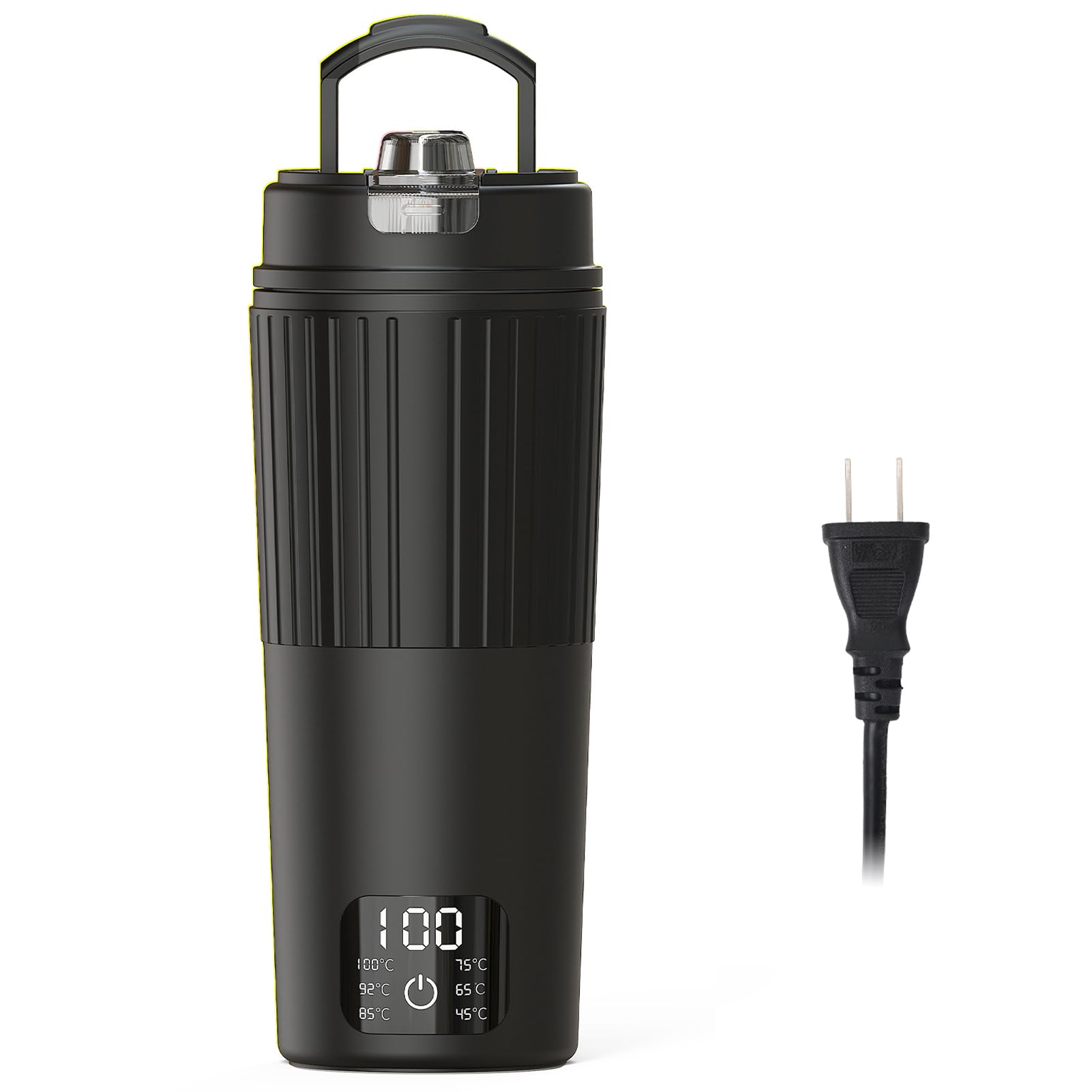 Rakuten - 電気ケトル 550ml 小型 6段階温度調節 自動保温 持ち運び 携帯 空焚き防止 自動電源OFF 海外対応電圧 二重構造断熱 ステンレス 400W 急速沸かし
