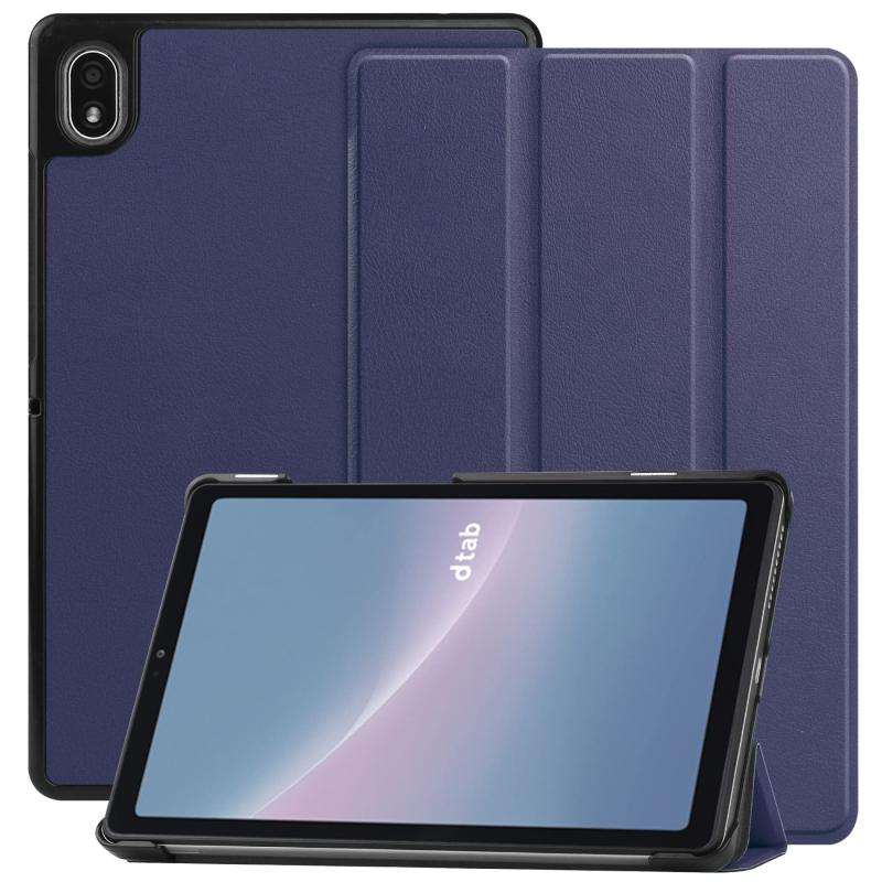 【PCATEC】docomo dtab Compact d-52C 8.4inch 用レザーケース 三つ折 カバー 薄型 軽量型 スタンド機能 PUレザーケース