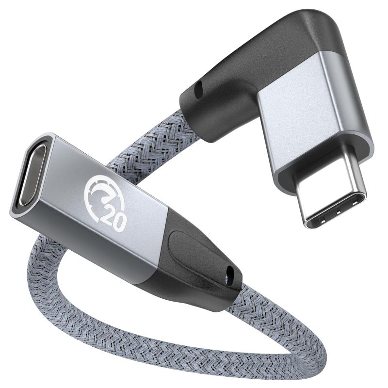 L字型 USB type C 延長ケーブル