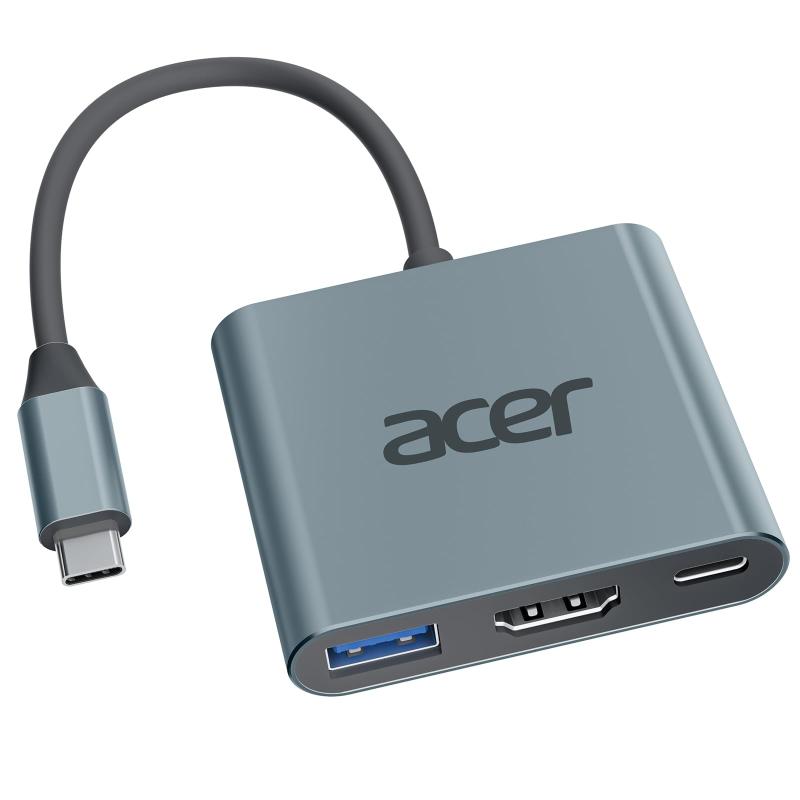 Acer USB Type C HDMI アダプタ 4K 解像度 HDMIポート USB 3.0 高速ポート タイプ c 100W PD 急速充電ポート USB C ハブ 3in1 変換アダプタ MacBook Pro/Air iPad Pro/Air