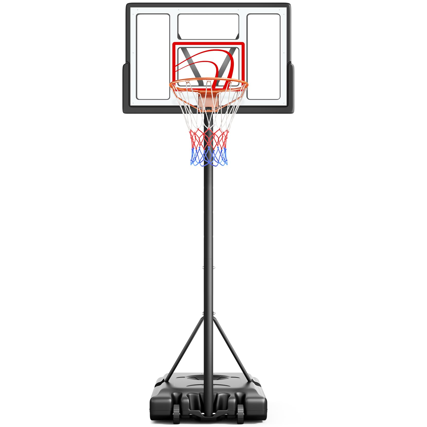 Rakuten - バスケットゴール 屋外 家庭用 移動式 練習用 レッド x1
