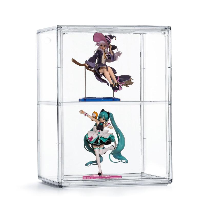 八番屋 フィギュアケース 収納 透明展示ケース マグネット式扉 コレクションケース 積み重ね可能(3)