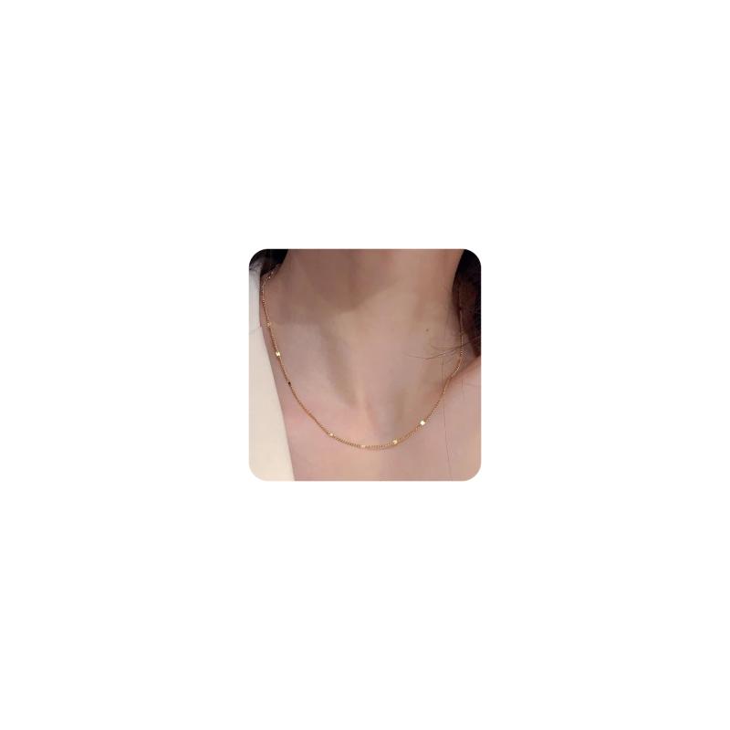 [Tasiso] 人気 ネックレス レディース ステンレス鋼 つけっぱなし チェーン 華奢 繊細 細め シンプル おしゃれ エレガント シルバー ゴールド 調節可能 金属アレルギー対応 変色防止 プレゼン