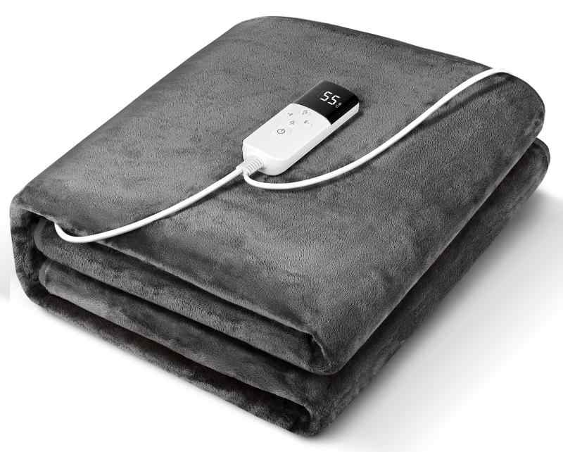 AooDen 電気毛布 敷き 洗える 160×80cm 無段階温度調節 1-12時間タイマー 電気敷き毛布 シングル 厚手生地 毛玉なし 省エネ 丸洗い可 ダニ退治 防寒対策 暖房器具 PSE認証済み