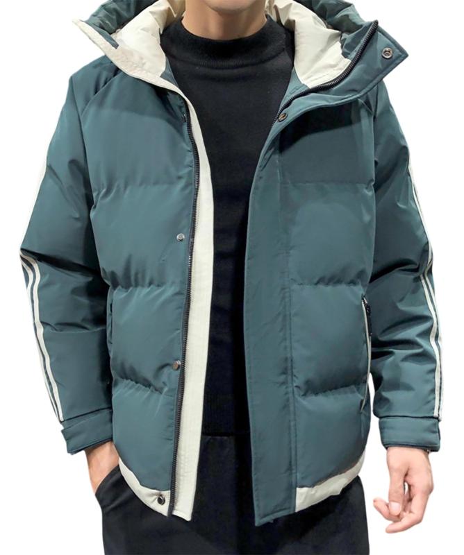 [inotenka] ダウンジャケット メンズ フード付き 冬服 厚手 中綿ジャケット ジャンパー アウター 防寒 防風 ダウン 紳士 大きいサイズ カジュアル 暖かい アウトドア 通勤 通学