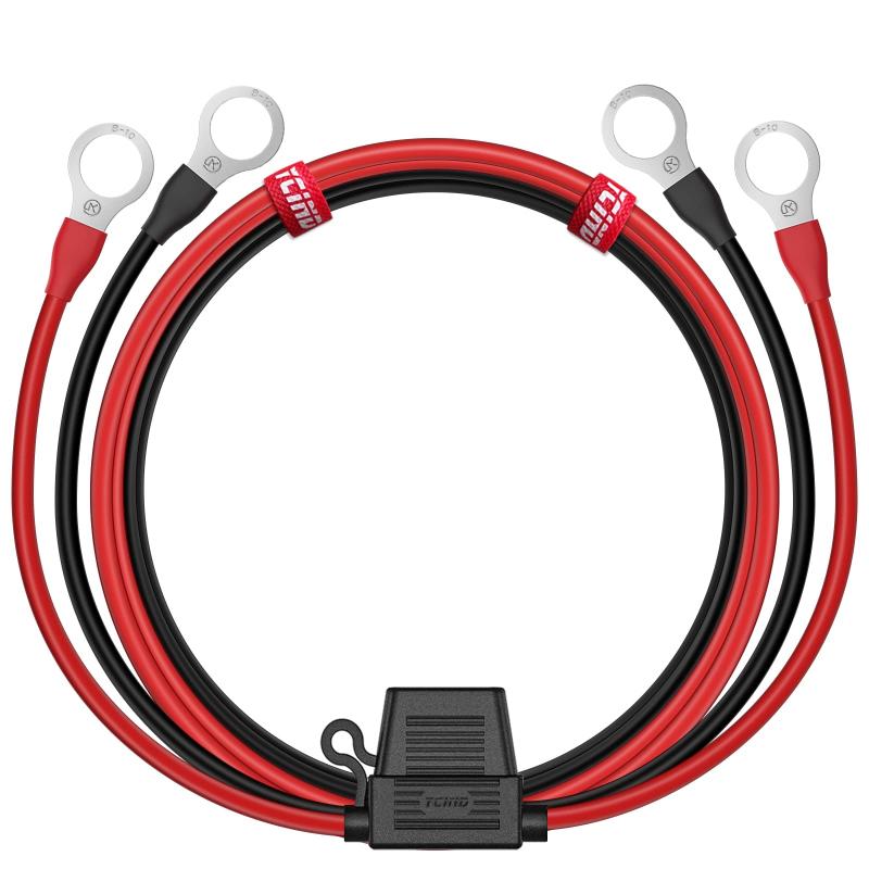 バッテリー 並列 接続 ケーブル 丸端子 インバーター 電気機器用ビニル絶縁電線 KIV線ケーブル 赤・黒 長さ1m 30A