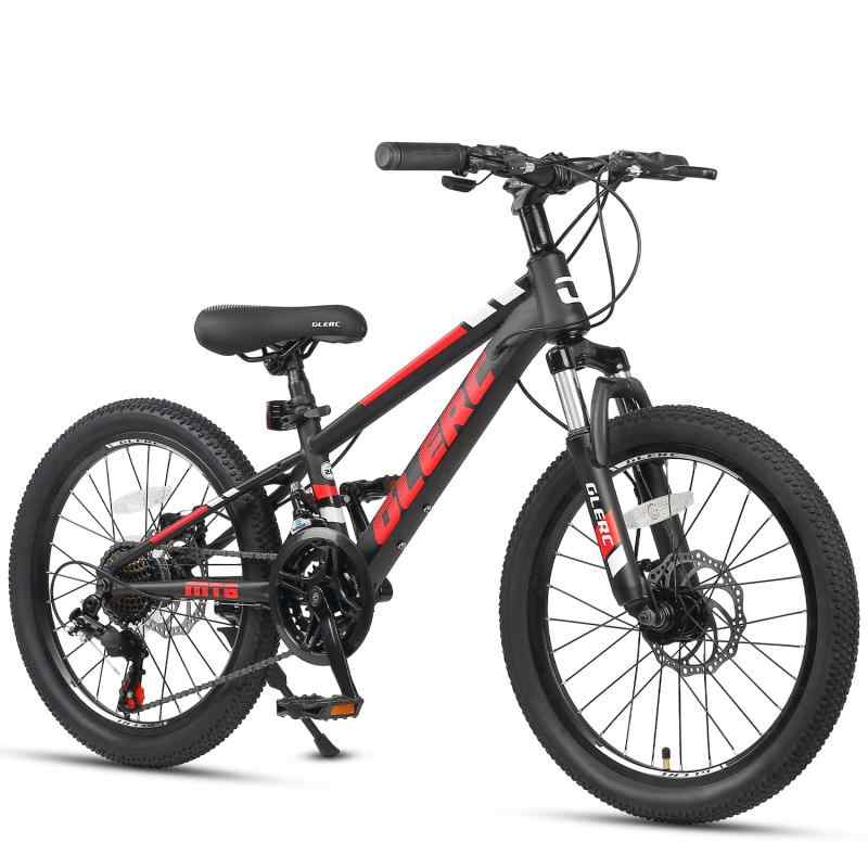 【Glerc】Sky Line子ども用マウンテンバイク 子供自転車MTB 20インチ/24インチ オンロードオフロード 男の子女の子小学生中学生 街乗り通学 21段変速 フロントサスペンション ディスクブレーキ