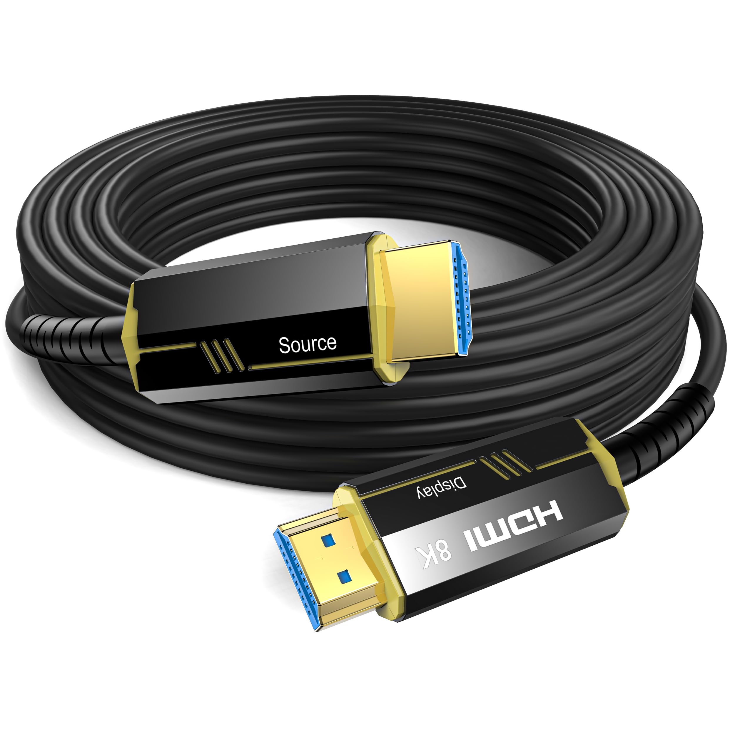 乐天商城 - 8K 4K 光ファイバーHDMI ケーブル 耐久 48Gbps ウルトラハイスピード HDMI 2.1 ケーブル 8K@60Hz 4K@120Hz eARC HDR DTS:X Dolby Atmos HDCP 3D パソコン プロジェクター モニター テレビ対応