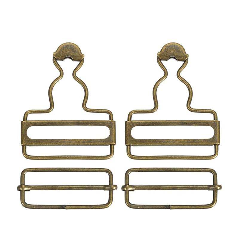 [YUWENW] オーバーオールバックル 調節可能なメタルバックル 2セット 綿ジャケット ズボン ジーンズ用 ..