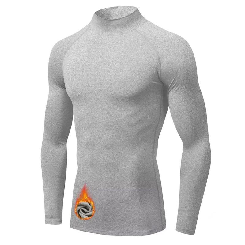 [Sillictor] スポーツインナー メンズ ハイネック 裏起毛 トップス 長袖 冬用 ストレッチ アンダー シャツ コンプレッション ウェア 【 保温防寒 + 吸汗速乾 】
