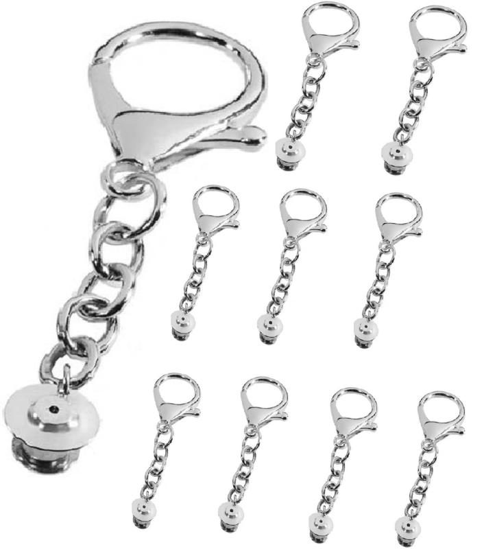 siawadeky バッジ パーツ 10個セット 缶キーホルダー バッジ用 ピンバッジ 金具 しっかり固定 取付簡単..