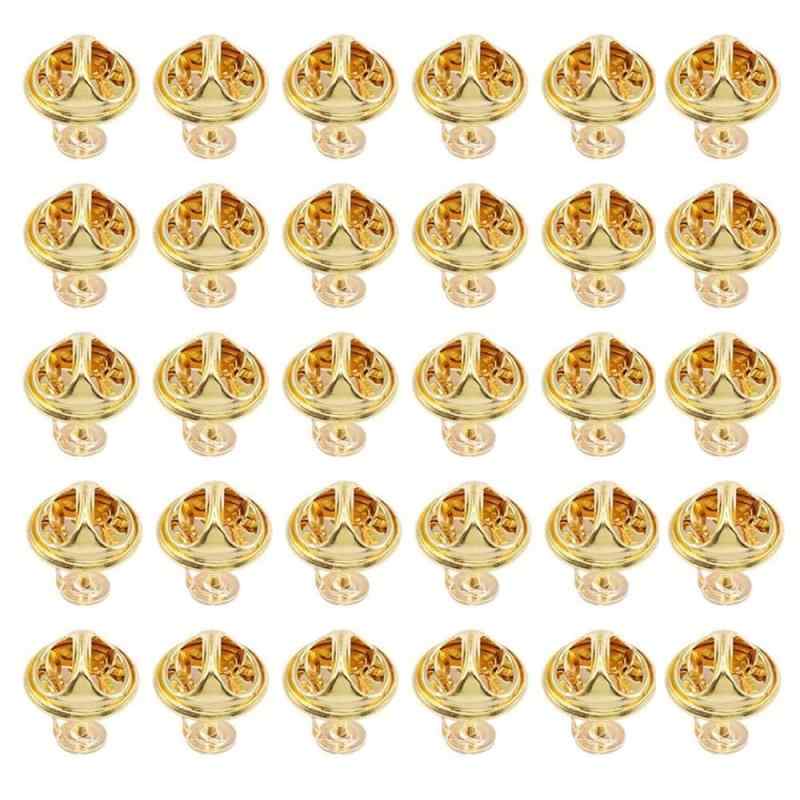 SANJAOYEE ピンバッジ 留め具 社章 ピンバッチ 直径11mm バタフライ型クラッチ 50個セット