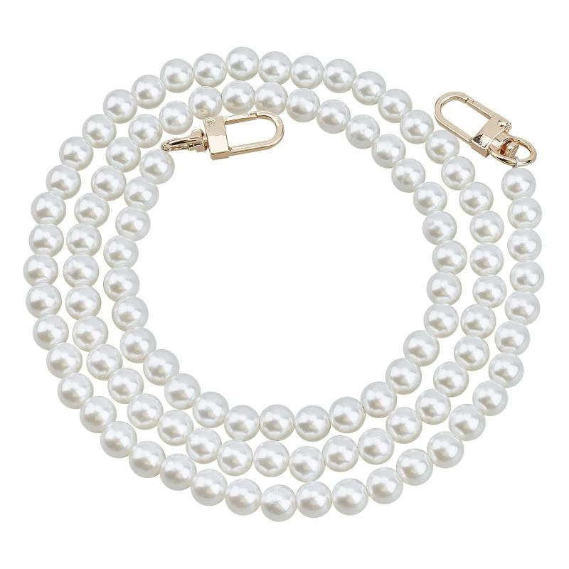 パールストラップ パールチェーン 120cm パール バッグ チェーン 交換用チェーン 肩掛けチェーン 付け替え DIY パールチェーンストラップ カバンチェー...