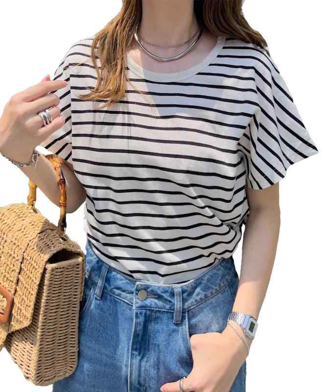 [神戸レタス] tシャツ レディース トップス 半袖 丸首 綿100% カジュアル 仕事 通...