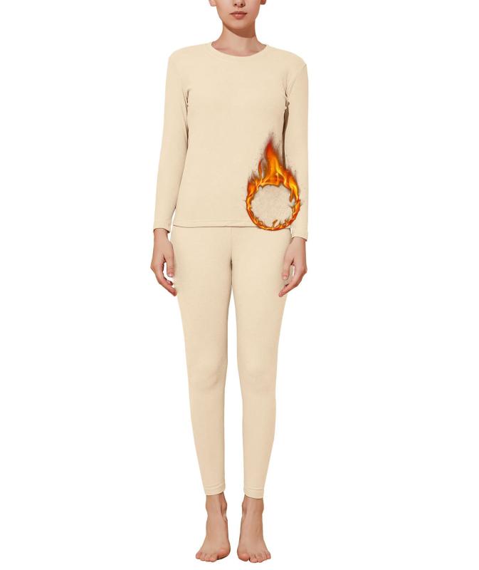 楽天スマイルセレクション[HIBETY] あったかインナー レディース ヒートテック 上下セット防寒着 肌着 長袖シャツ ロングパンツ 保温インナーシャツ 冬用 暖かい