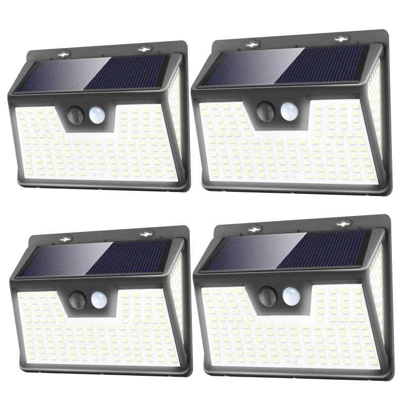 BINGONE ソーラーライト センサーライト ガーデンライト 3面発光 2800mAh IP65防水防塵 屋外照明 大容量 人感センサー 3つ点灯モード 防水 防犯ライト 両面テープ付き 自動点灯 太陽光発電 ガー(2)