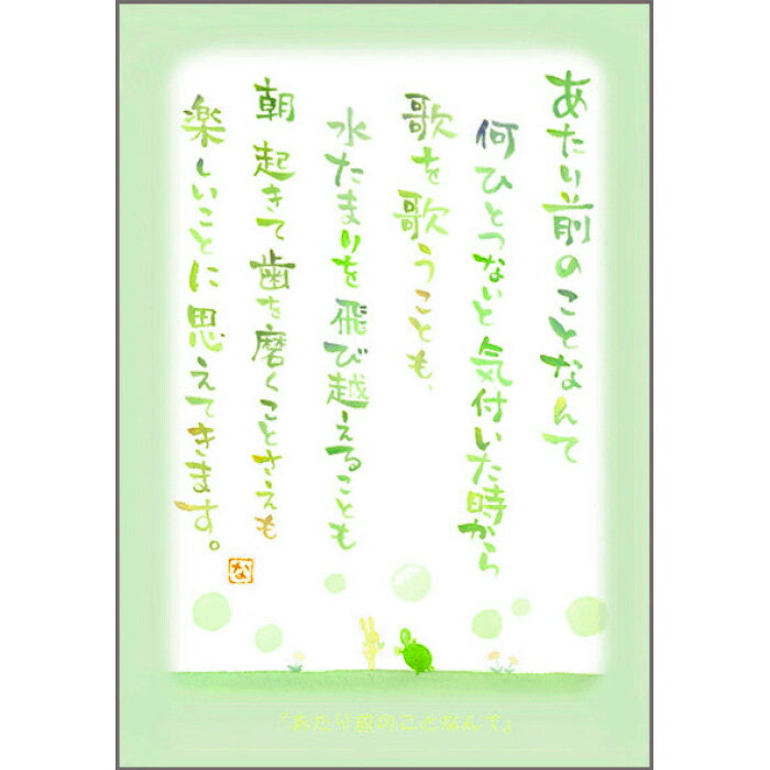 澤田直見ポストカードSN-031【あたり前のことなんて】 絵葉書【クロネコゆうパケット可】うさぎとかめ